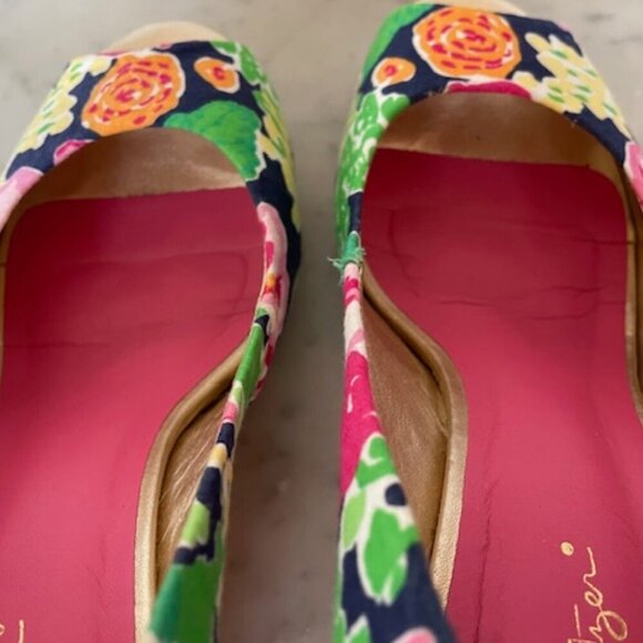 LILLY PULITZER Resort Chic Wedge Mini Getaway Garden Peep Toe Espadrille… - Picture 10 of 16